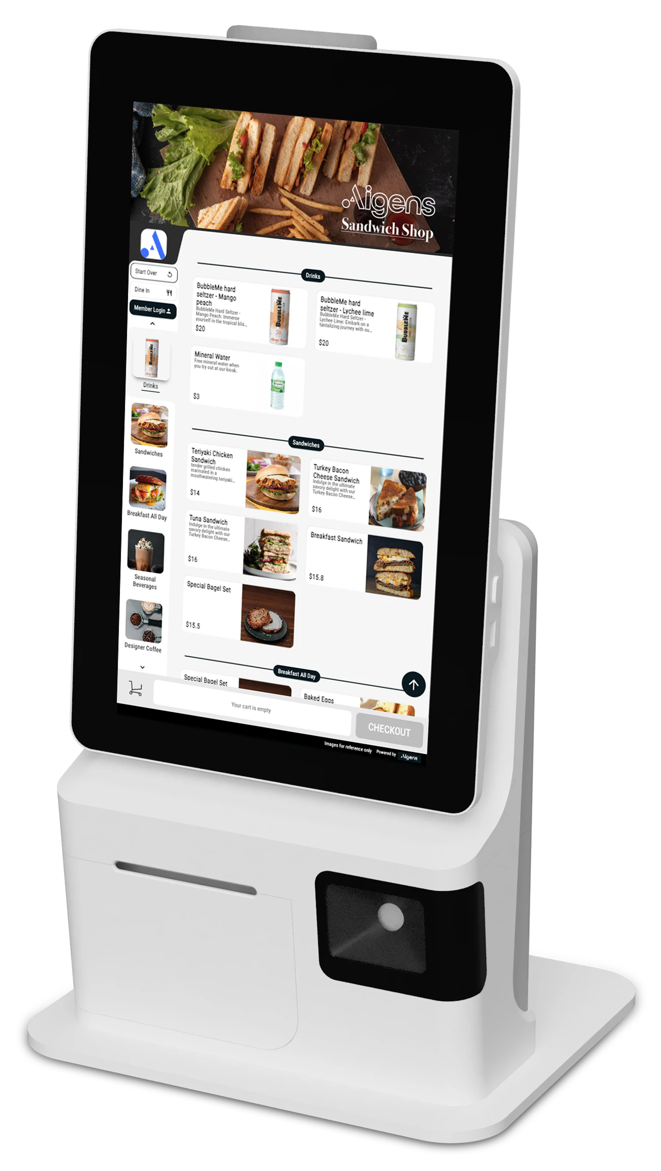 screenshot of Aigens Ordering